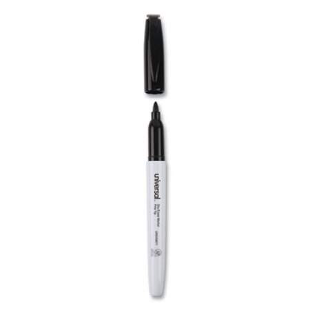 Universal Pen Style Dry Erase Marker, Fine Bullet Tip, Black, Dozen (43671)