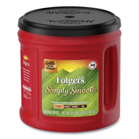 Folgers Coffee, Simply Smooth, 31.1 oz Canister, 6/Carton (20513CT)