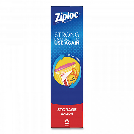 Double Zipper Storage Bags, Triple System Seal, Gallon, 10.56