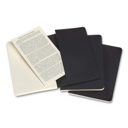 Moleskine Cahier Journal, Dotted Ruled, Black Cover, 3/Pack (24367933)