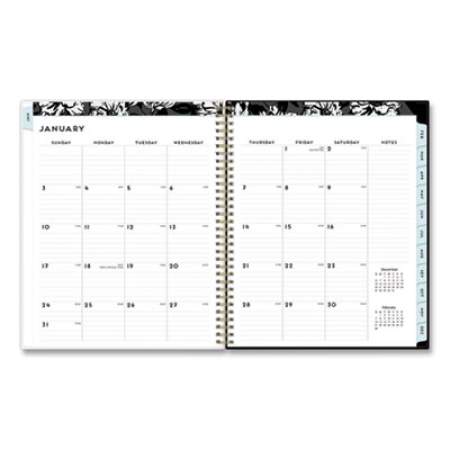 Blue Sky Baccara Dark Create-Your-Own Cover Weekly/Monthly Planner, Floral, 11 x 8.5, Gray/Black/Gold Cover, 12-Month (Jan-Dec): 2022 (110211)