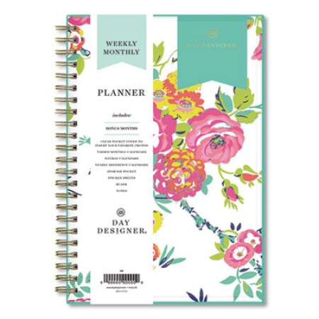 Blue Sky Day Designer Peyton Create-Your-Own Cover Weekly/Monthly Planner, Floral Artwork, 8 x 5, White, 12-Month (Jan-Dec): 2022 (103619)
