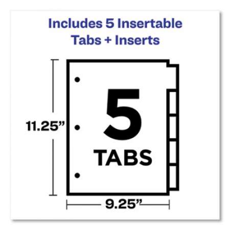 Avery Big Tab Insertable One-Pocket Plastic Dividers, 5-Tab, 11.13 x 9.25, Assorted, 1 Set (07714)