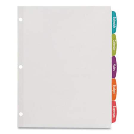 Avery Big Tab Printable White Label Tab Dividers, 5-Tab, Letter, White, 4 Sets (2420619)