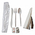 Mediumweight Cutlery Kit, Fork/Knife/Napkin/Pepper/Salt/Spoon, Plastic, White, 250/Carton (1171241)
