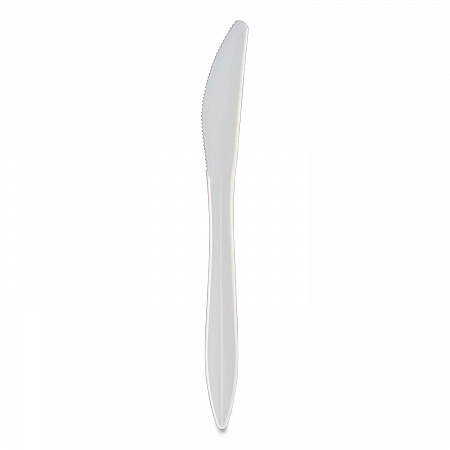 Individually Wrapped Mediumweight Cutlery, Knife, Plastic, White, 1,000/Carton (1101000)