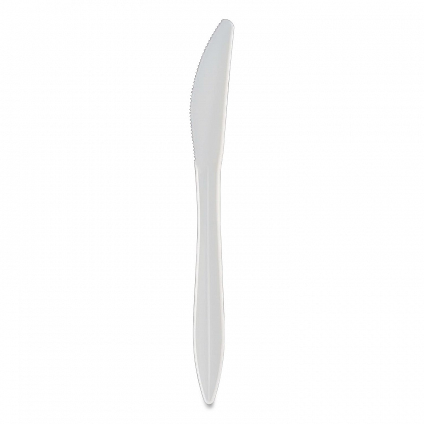 Individually Wrapped Mediumweight Cutlery, Knife, Plastic, White, 1,000/Carton (1101000)