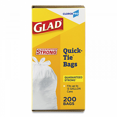 Tall Kitchen Quick-Tie Bags, Tie-Flap, 13 gal, 23.75