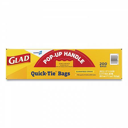 Tall Kitchen Quick-Tie Bags, Tie-Flap, 13 gal, 23.75