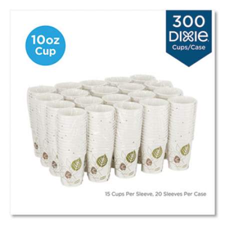 Dixie Pathways Paper Hot Cups, 10 oz, 15/Sleeve, 20 Sleeves/Carton (2340SS1)