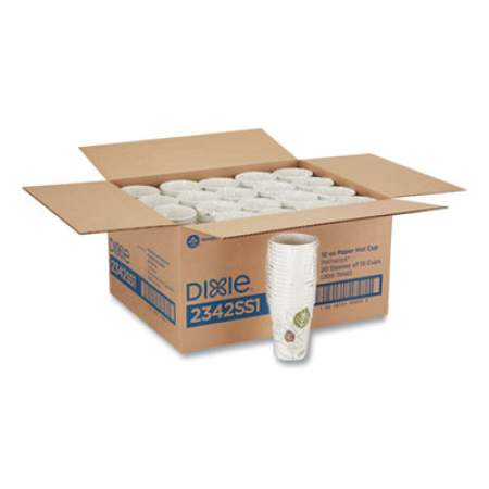 Dixie Pathways Paper Hot Cups, 12 oz, 15/Bag, 20 Bags/Carton (24396361)