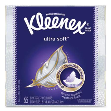 Kleenex Ultra Soft Facial Tissue, 3-Ply, White, 8.4 x 8.2, 65 Sheets/Box, 27 Boxes/Carton (2091639)