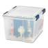 IRIS WEATHERTIGHT Latching Flat Lid Storage Box, 11.5 gal, 15.7" x 19.7" x 11.7", Clear (790914)