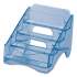 Officemate Glacier Four-Tier Business Card Holder, Holds 200 Cards, 4 x 4 x 3.75, Plastic, Blue (116334)