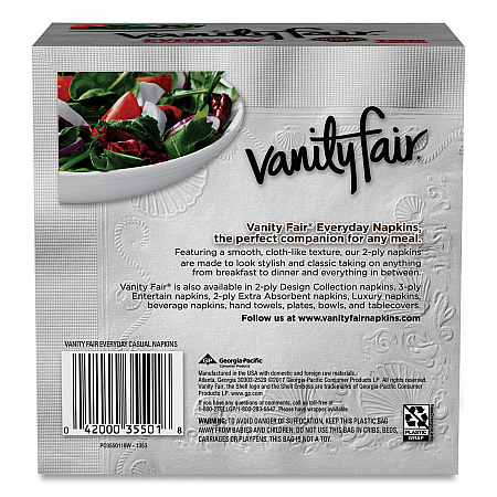 Everyday Casual Napkins, 2-Ply, White, 100/Pack (35501)