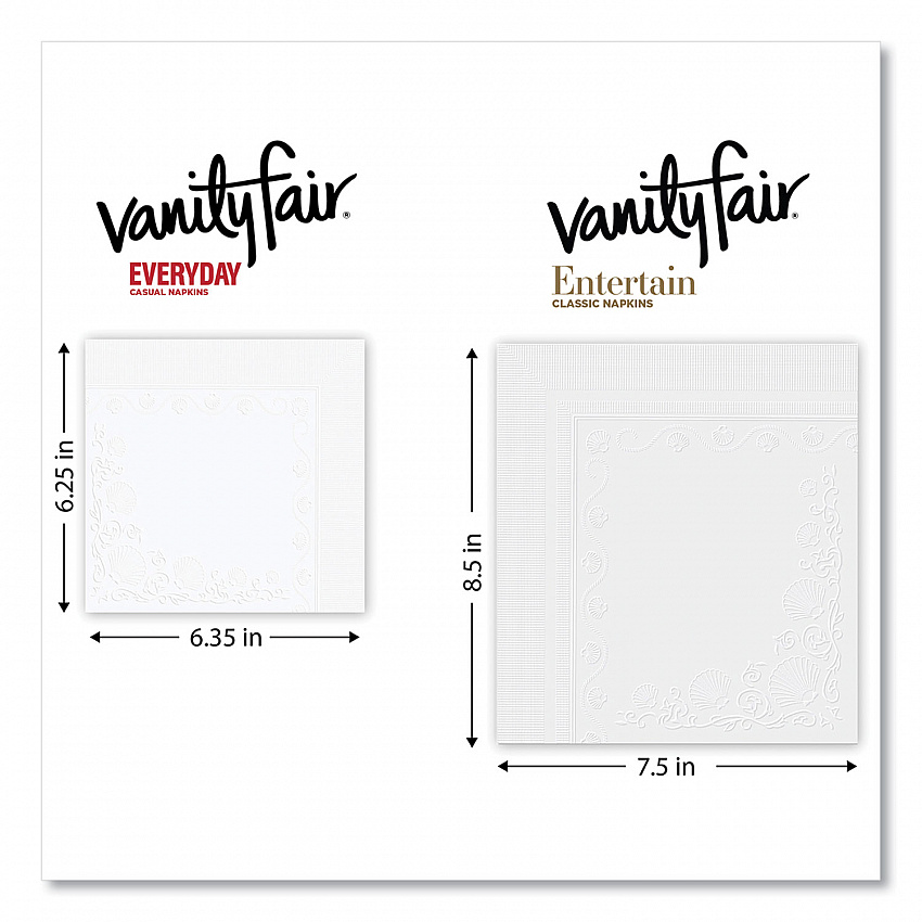 Everyday Casual Napkins, 2-Ply, White, 100/Pack (35501)