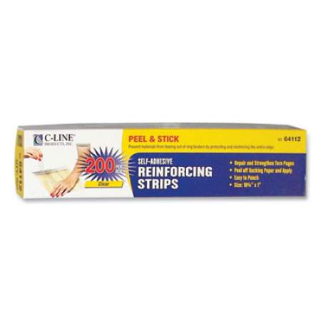 C-Line Self-Adhesive Reinforcing Strips, 10 3/4 x 1, 200/Box (64112)