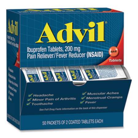 Advil Ibuprofen Tablets, Two-Packs, 50 Packs/Box (BXAVL50BX)