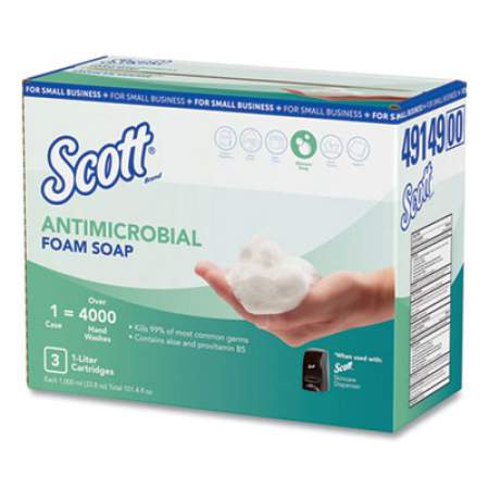 Scott Control Antimicrobial Foam Skin Cleanser, Unscented, 1,000 mL Refill, 3/Carton (49149)