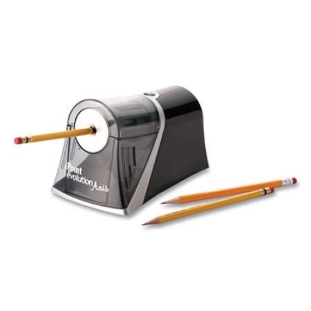Westcott iPoint Evolution Axis Pencil Sharpener, AC-Powered, 4.25 x 7 x 4.75, Black/Silver (15510)