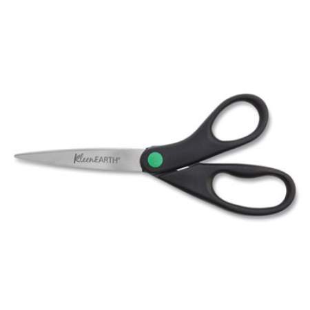 Westcott KleenEarth Scissors, 8" Long, 3.25" Cut Length, Black Straight Handles, 2/Pack (15179)