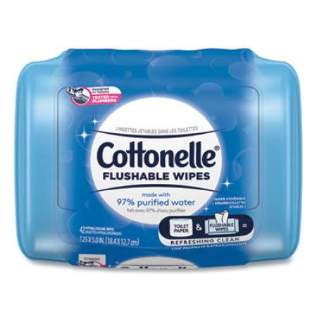 Cottonelle Fresh Care Flushable Cleansing Cloths, White, 3.75 x 5.5, 42/Pack (36734)