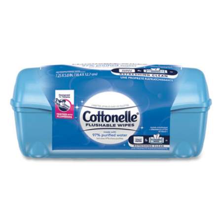 Cottonelle Fresh Care Flushable Cleansing Cloths, White, 3.75 x 5.5, 42/Pack (36734)