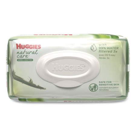 Huggies Natural Care Baby Wipes, Unscented, White, 56/Pack, 3-Pack/Box, 3 Box/Carton (43403)