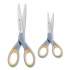 Westcott Titanium Bonded Scissors, 5" and 7" Long, 2.25" and 3.5" Cut Lengths, Gray/Yellow Straight Handles, 2/Pack (13824)
