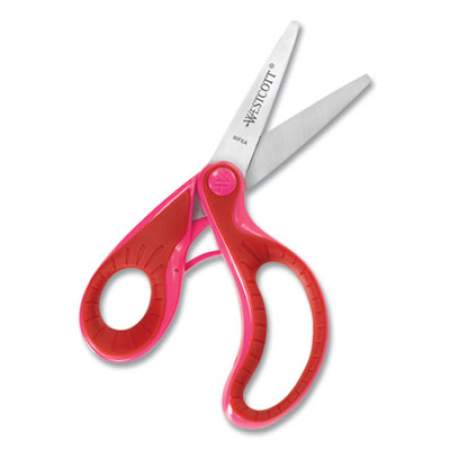 Westcott Ergo Jr. Kids' Scissors, Rounded Tip, 5" Long, 1.5" Cut Length, Randomly Assorted Offset Handles (16670)