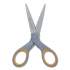 Westcott Titanium Bonded Scissors, 5" and 7" Long, 2.25" and 3.5" Cut Lengths, Gray/Yellow Straight Handles, 2/Pack (13824)