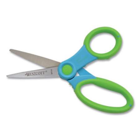 Westcott Ultra Soft Handle Scissors w/Antimicrobial Protection, Pointed Tip, 5" Long, 2" Cut Length, Randomly Assorted Straight Handle (14597)