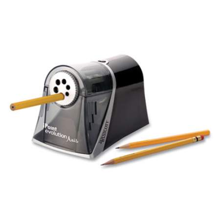 Westcott iPoint Evolution Axis Pencil Sharpener, AC-Powered, 5 x 7.5 x 7.25, Black/Silver (15509)