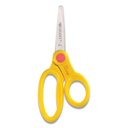 Westcott Kids' Scissors with Antimicrobial Protection, Pointed Tip, 5" Long, 2" Cut Length, Assorted Straight Handles, 12/Pack (14872)