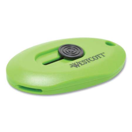 Westcott Compact Safety Ceramic Blade Box Cutter, 2.5", Retractable Blade, Green (16474)