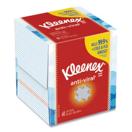 Kleenex Anti-Viral Facial Tissue, 3-Ply, White, 60 Sheets/Box (49978BX)