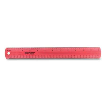 Westcott 12" Jewel Colored Ruler, Standard/Metric, Plastic (12975)