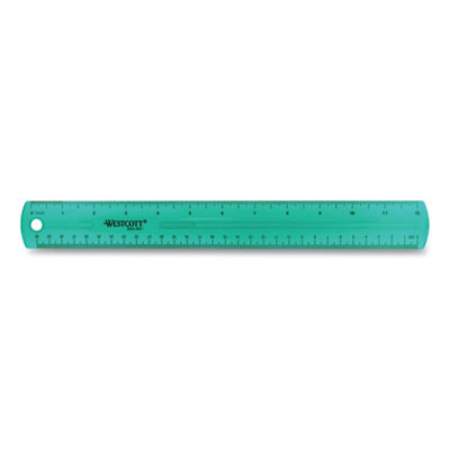 Westcott 12" Jewel Colored Ruler, Standard/Metric, Plastic (12975)