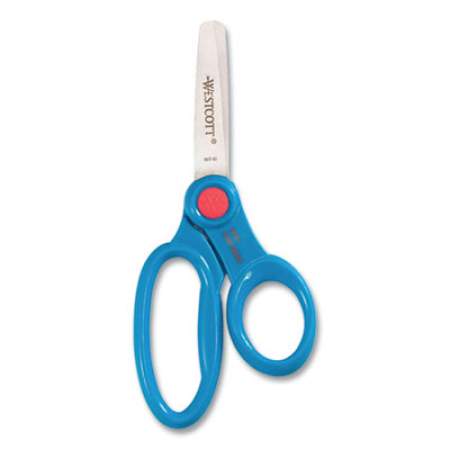 Westcott Kids' Scissors with Antimicrobial Protection, Rounded Tip, 5" Long, 2" Cut Length, Assorted Straight Handles, 12/Pack (14871)