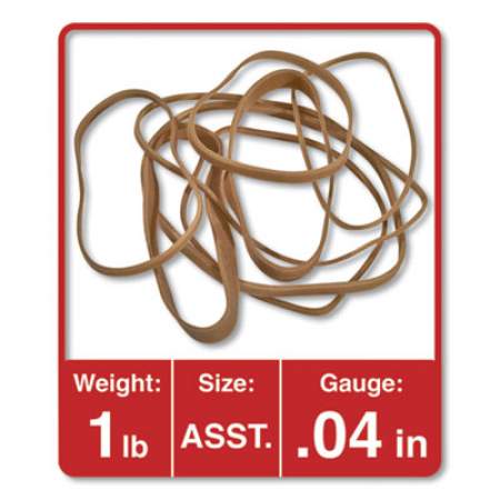 Universal Rubber Bands, Size 54 (Assorted), Assorted Gauges, Beige, 1 lb Box (00154)