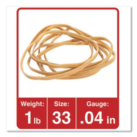 Universal Rubber Bands, Size 33, 0.04" Gauge, Beige, 1 lb Box, 640/Pack (00133)