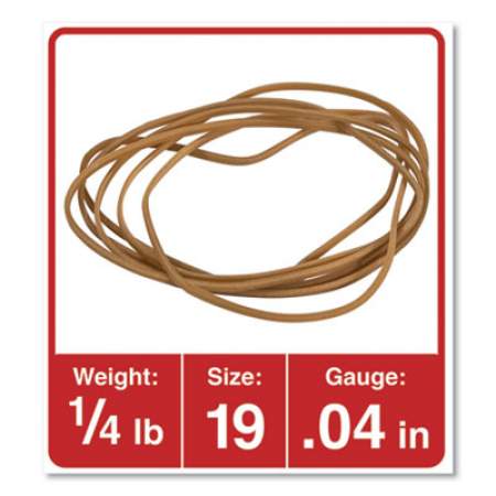 Universal Rubber Bands, Size 19, 0.04" Gauge, Beige, 4 oz Box, 310/Pack (00419)