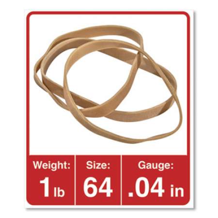 Universal Rubber Bands, Size 64, 0.04" Gauge, Beige, 4 oz Box, 80/Pack (00464)