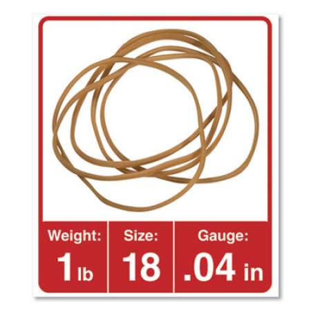 Universal Rubber Bands, Size 18, 0.04" Gauge, Beige, 1 lb Box, 1,600/Pack (00118)