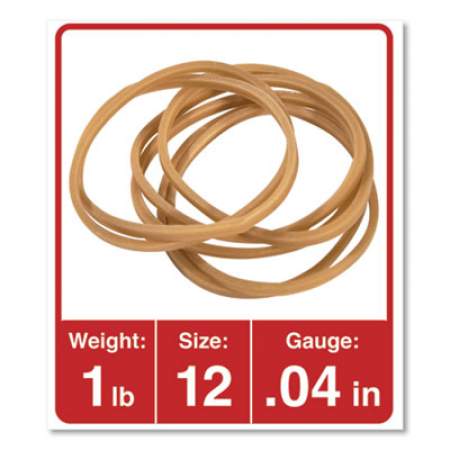 Universal Rubber Bands, Size 12, 0.04" Gauge, Beige, 1 lb Box, 2,500/Pack (00112)