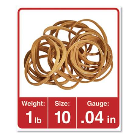 Universal Rubber Bands, Size 10, 0.04" Gauge, Beige, 1 lb Box, 3,400/Pack (00110)
