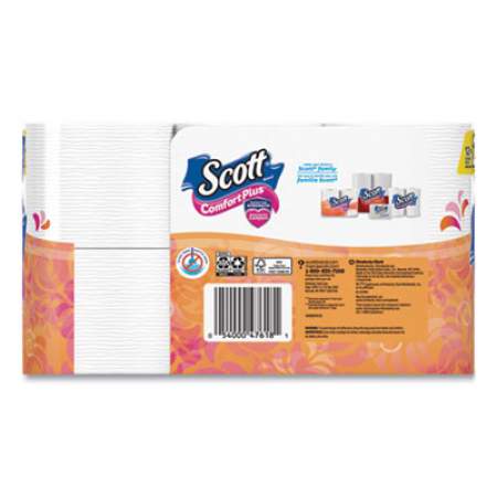 Scott ComfortPlus Toilet Paper, Double Roll, Bath Tissue, Septic Safe, 1-Ply, White, 231 Sheets/Roll, 12 Rolls/Pack (47618)