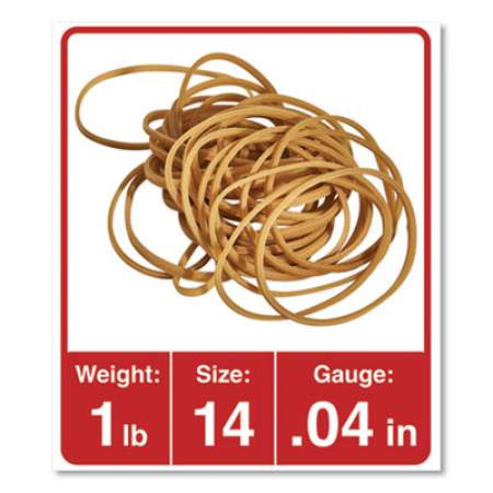 Universal Rubber Bands, Size 14, 0.04" Gauge, Beige, 1 lb Box, 2,200/Pack (00114)