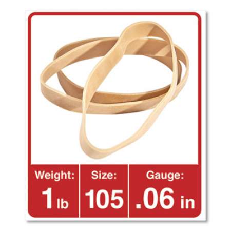 Universal Rubber Bands, Size 105, 0.06" Gauge, Beige, 1 lb Box, 55/Pack (01105)