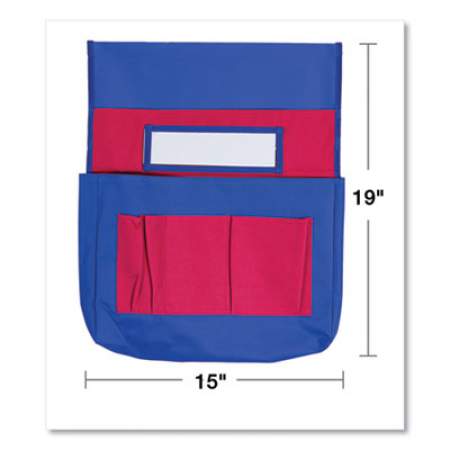 Carson-Dellosa Education Chairback Buddy Pocket Chart, 7 Pockets, 15 x 19, Blue/Red (CD158035)